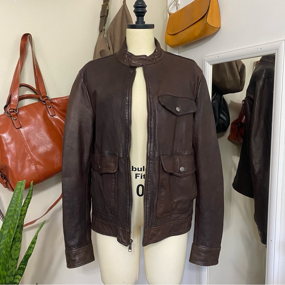 GENUINE LEATHER Banana Republic Brown Leather Jacket. Size S
